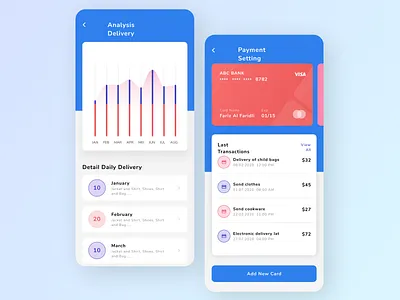 Delivery Analysis App app design flat minimal ui ux