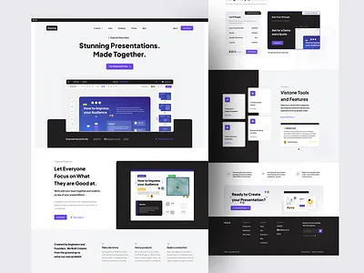 Vistone - Landing Page blue clean landing page light minimal saas ui web design website