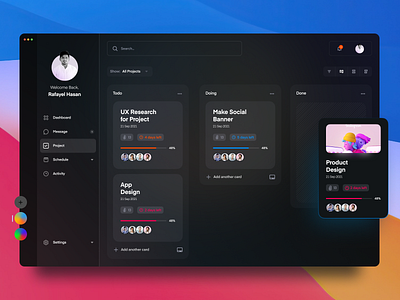 Project Management - To do list app app design app task application cards colaboration dashboad design system insights interface managing product design projects schedule team to do user interface web web application web design