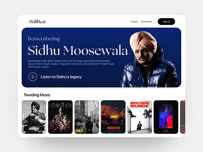 Half-Beat dailyui design music music app music app ui music player app music player ui music streaming songs ui ux vibe web design