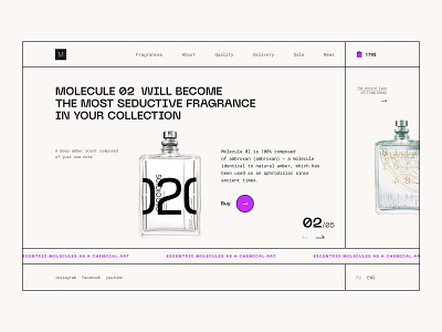 Molecule02 Fragrance bright brutal fashion fragrance futurism landing molecule product cart store webdesign