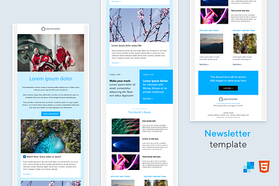 No-Code HTML Newsletter Template branding design clean colorful creative creative design digital marketing direct mail direct marketing html html 5 html template html5 html5 template landing page landing page design marketing marketing automation responsive design sales sales funnel