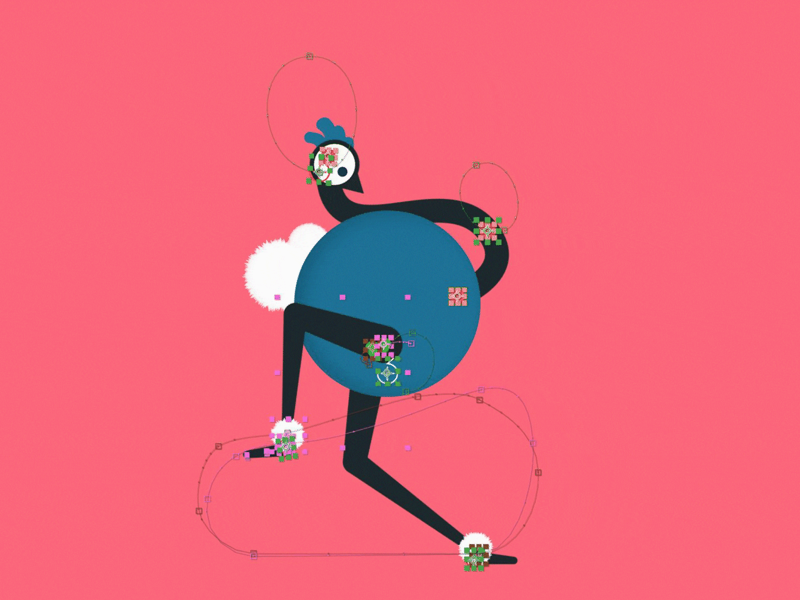 Microscopic WIP after affects animal animation animation process duik duik bassel limber motion animation motion design motion designer motion graphics ostrich process rig rigged rigging wip