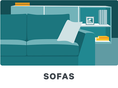 Sofas 2d decor design furniture illustration