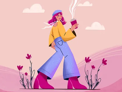 Coffee Break character character design design digital art digital illustration illustration illustration art vector vector art vector illustration