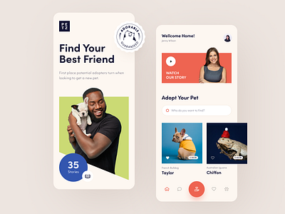 Petz Mobile application design interface startup ui ux