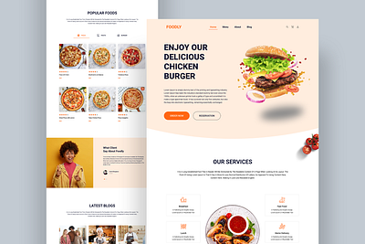 Restaurant Landing Page Design clean design foodlandingpage homepage landing landingpage minimalist page responsive design restaurant restaurant app restaurant logo ui uidesign uiux userinterfacedesign ux uxdesign webdesign