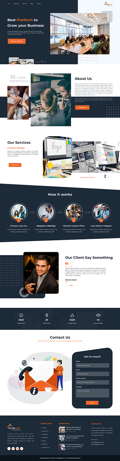 IT Company Landing page Design hire logo designer hire magento developer hire me hire web designer ui ux designer