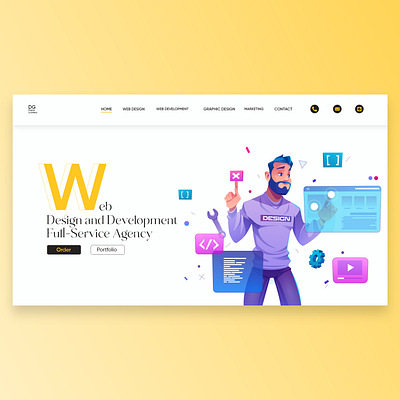 Web Development Agency Landing Page adobexd cleandesign gradient ui ui design uidesign uiux uiuxdesign ux websiteui webui whitespace