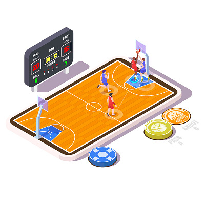 basketball mobile game 3d art ball basketball basketball logo basketball player concept game game design gamer games illustration isometric low lowpoly mobile online screen smartphone vector web