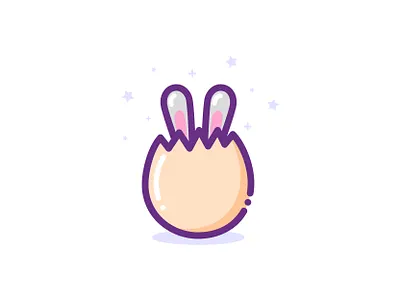 Easter Egg adobe illustrator animal illustration cartoon illustration cute illustration cuteart ears easter easter bunny easter egg eggshell flat illustration kawaii kawaii art mbe mbe style mbestyle sparkles vector illustration