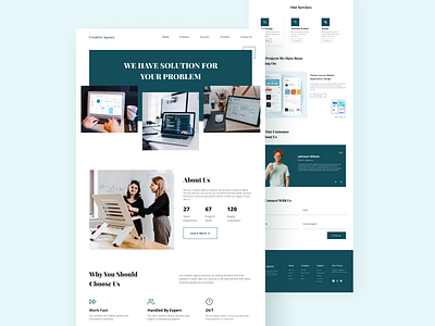 Creative Agency agency agency branding agency landing page agency website clean clean design clean ui creative creative agency creative design profesional ui ui ux ui ux web uidesign ux uxui web webdesign website