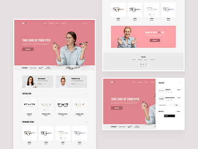 MG Glasses E commerce Website clean ui design landing page minimalist store store design ui ui ux design ui desgin ux ui web design webdesign website website design