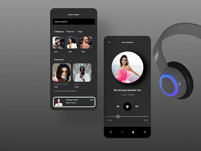 Music App Concept 2 app design design features mobile app ui