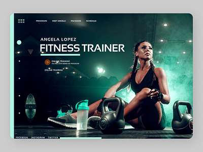 Fitness Trainer Landing Page app branding design icon illustration illustrator logo typography ux