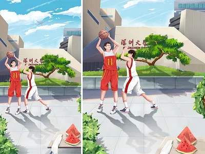 Basketball illustration 人物设计 品牌 插图 数字2d 模特运动 行业 设计 运动