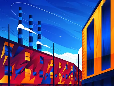 A Change of Plans airplane architectural illustration architecture architecture visualization city illustration travel illustration urban