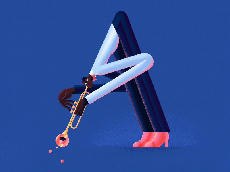 Letter A 36daysa 36daysoftype animation design illustration jazz letter music typogaphy