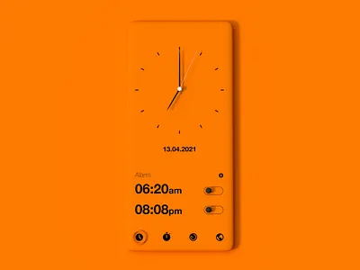 Clock app app design design minimalism minimalistic neumorphic neumorphical neumorphism ui ux