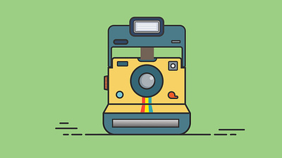 Polaroid camera illustration design adobe illustrator art branding flat design flat illustration graphic design logo outline illustration polaroid camera tutorial vector design