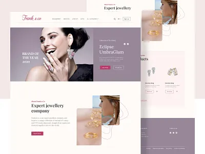 Frank & co - Landing page redesign design exploration jewelery landing page minimal minimalist typography ux web website
