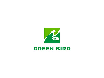 Green Bird branch branding design inspiration leaves logo minimalism negativespace silhouette vector