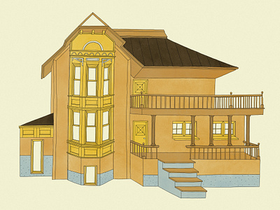 Some House architecture city creative design doodle drawing illustration perspective procreate watercolor