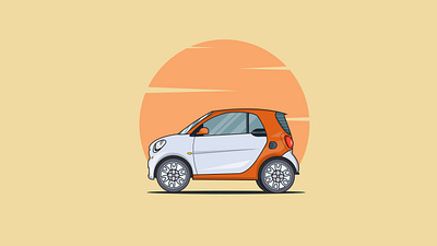 Mini car illustration design art as graphical design flat flat and outline illustration flat design flat illustration graphic design illustration logo tutorial