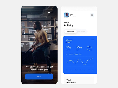 Fitness App Design animation app dashboard design flat minimal sport typography ui ux