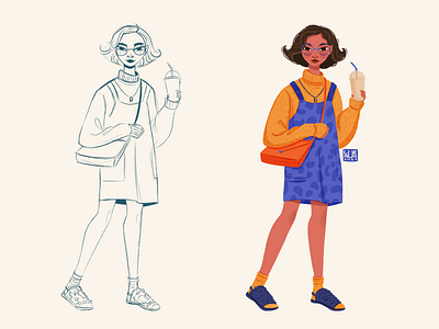 Character study digitalart dribbble dribbble best shot dribbbleshot girl girlportrait illustration illustrator