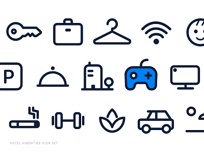 Viasun • Icons amenities branding car gamepad hotel icon icondesign iconography icons pack icons set iconset key line lotus outline set smoking vehicle wi fi wifi