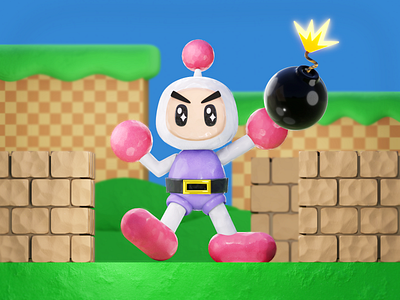 Bomberman 3d 3d model blender blender 3d bomberman konami retro game video game art