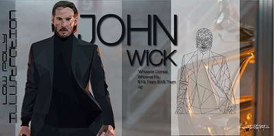 John Wicks Low Poly Illustration animation branding design illustration typography vector