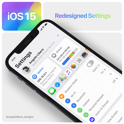 iOS 15 Redesigned Settings App ⚙️ ios ios app design ios14 ios15