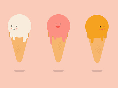 Gigglin Iceys cute face icecream illustration illustrator