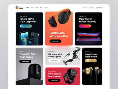 Digital Shop concept design digital ecommerce gadget landing landing design landingpage shop shopify shopping ui uiux ux web web design web ui webdesign website website design