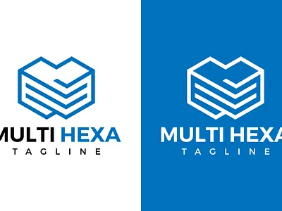Multiple Hexagon Logo Technology Files Logo Stack Logo online digital box