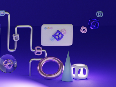 Data Pipeline - 3D Illustration 3d 3d modeling 3dart blender blender3d blendercycles brand design dataviz design illustration purple