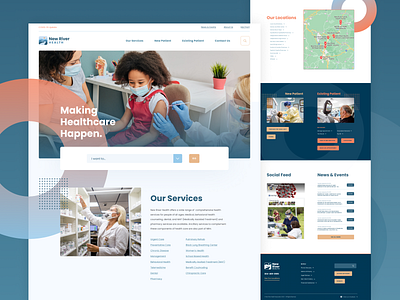 New River Health branding covid design doctor health healthcare homepage hospital nurse ui ux vaccine web design website west virginia