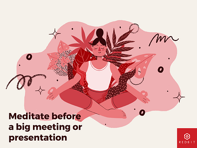 Wellness Illustrations design illustration leaves meditate midcentury modern plants productivity reading relaxation self care sneakers vector wellness zen