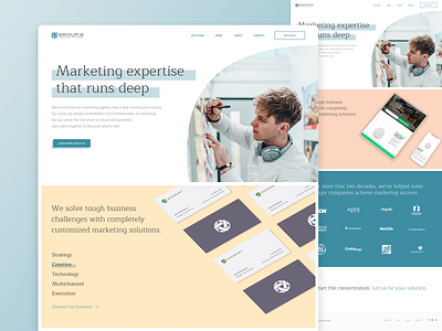 Group G Marketing Redesign interface landing page marketing agency minimal redesign sketch ui ui design ux ux design ux strategy uxui web web design