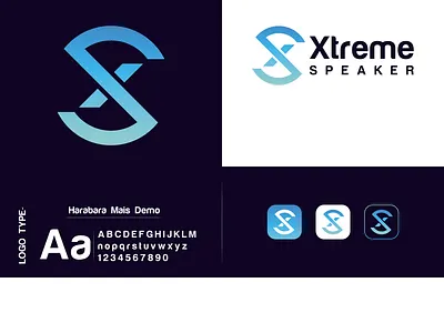Xtreme Speaker app brand identity branding flat graphic design icon logo logotype minimal modern modern logo vector