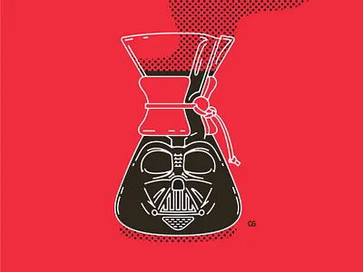 Dark Roast abstract branding coffee dark roast dark side darth vader design digital art double meaning flat illustration lineart minimal scifi star wars vader vector wit