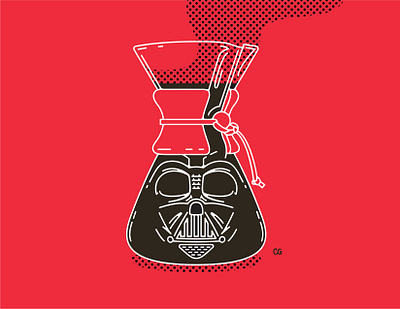 Dark Roast abstract branding coffee dark roast dark side darth vader design digital art double meaning flat illustration lineart minimal scifi star wars vader vector wit