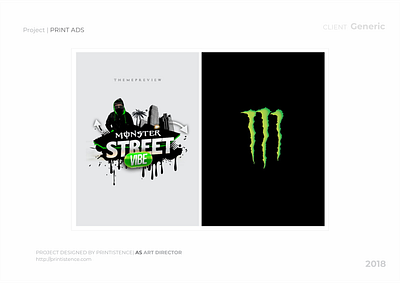 monster drink branding corporate branding design drink brand print ad product design