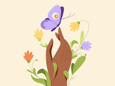 Moth animation cartoon character design flat flowers graphic hand illustration moth motion vector