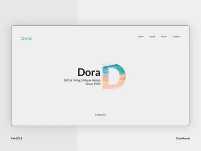Dora (Golden Ratio Grid) (Architecture Website Concept) adobexd animation colors css css animation design goldenratio graphicdesign gsap gsap scrolltrigger html typography uidesign uiux uxdesign webdesign