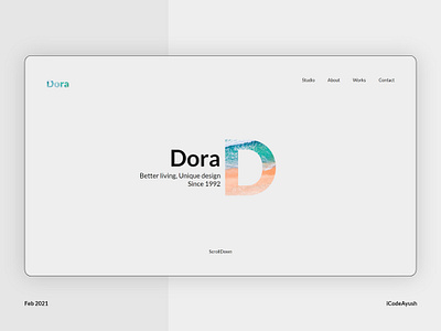 Dora (Golden Ratio Grid) (Architecture Website Concept) adobexd animation colors css css animation design goldenratio graphicdesign gsap gsap scrolltrigger html typography uidesign uiux uxdesign webdesign