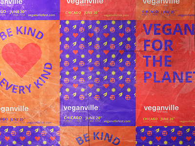 Veganville Festival Branding animated gif animation branding design eco brand environment event branding festival graphic design motion design pattern sustainability typogaphy