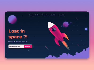 Space Landing Page agency agency landing page agency website design designconcept illustration landingpage space uidesign uiux